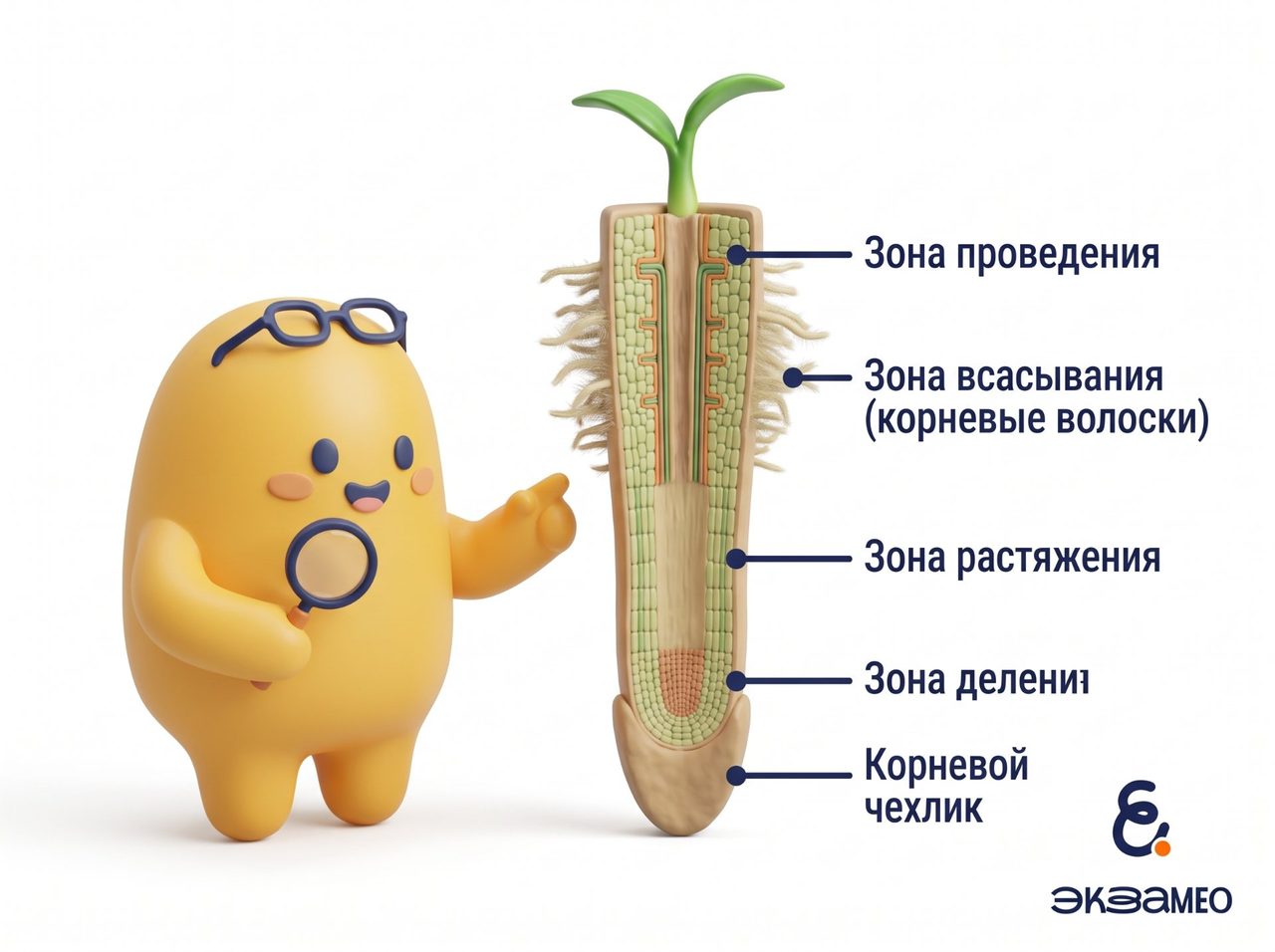 Изображение строения корня