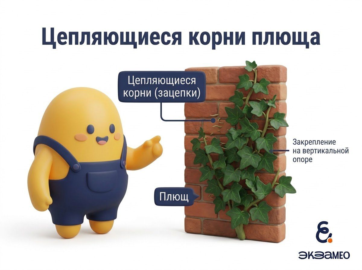 Плющ и его корни