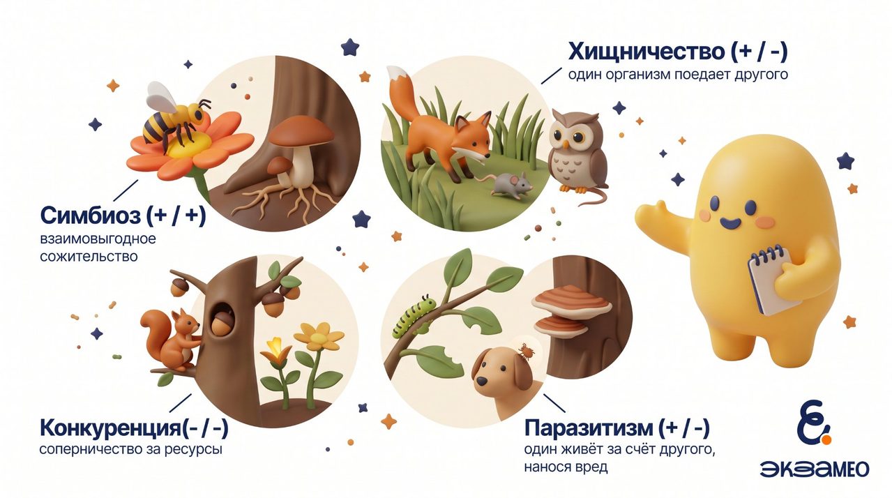 Типы взаимоотношений организмов