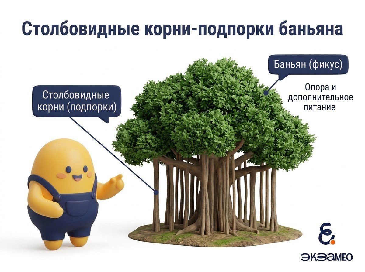 Корни подпорки баньяна