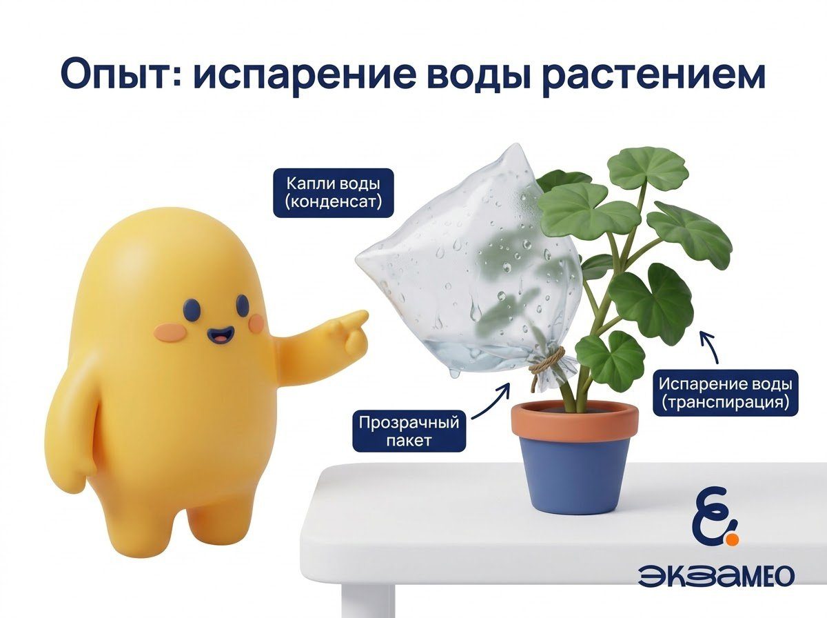 Опыт с испарением воды через растения
